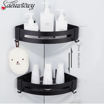 

Bathroom Shelf Black Toilet Bathroom Square Basket Nordic Vanity Storage Rack Oilet Tray Hair Dryer Soap Tray Toilet Brush