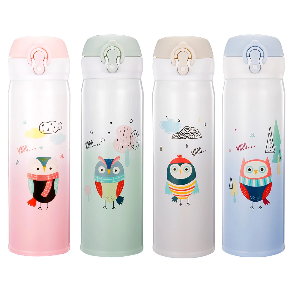 Вакуумная колба в форме Совы из мультфильма, термос, бутылки для воды 350/500 мл, 304 термос из нержавеющей стали, стакан, чашки, чайная кружка, Термокружка