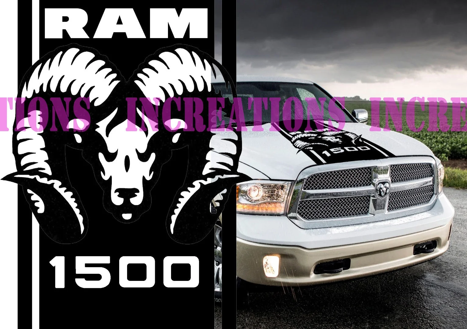 Hood Stripes -Text Available On Decal  Graphic Sticker is Universal Fit Dodge Truck Chev GMC Ram Jeep Car Ford |Toyota