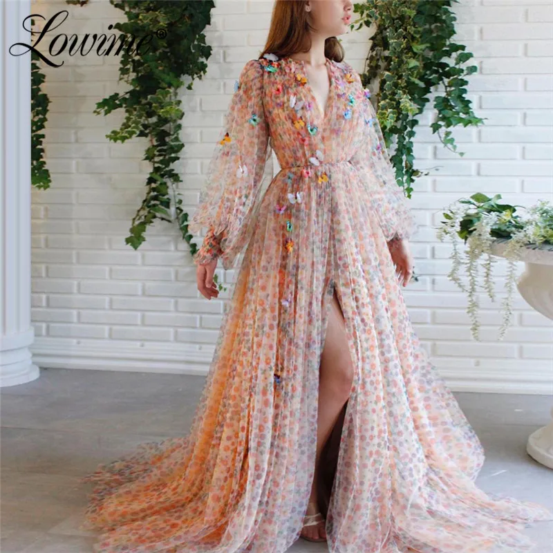 Amazing 2020 Summer Beach Party Dress V Neck Long Prom Dresses Sleeves Pageant Formal Arabic Dubai Evening Gown | Свадьбы и