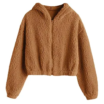 

New Fashion Women Sweatshirt Winter Solid Zipper Long Sleeve Plush Sweatshirts Hoodie Comfortable Ladies Sweatshirt Tops