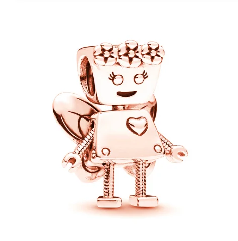 Женские бусины шармы Bella Bot из стерлингового серебра 925 пробы с цветочным принтом