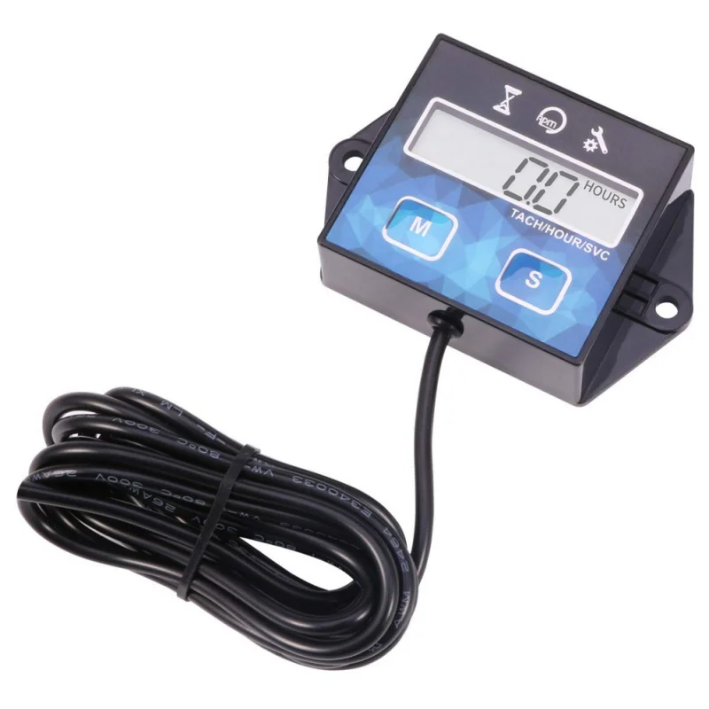

Hour Meter Tachometer Gauge Backlight Digital inductive Tach/Hour meter ATV mower Gas Engine Digital Maintenance Tachometer