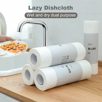 

50PCS Disposable Cleaning Rag Paper Kitchen Oil Blotting Paper Hand Towel Carton Printed Absorbent Dishcloth Dish paper Towels