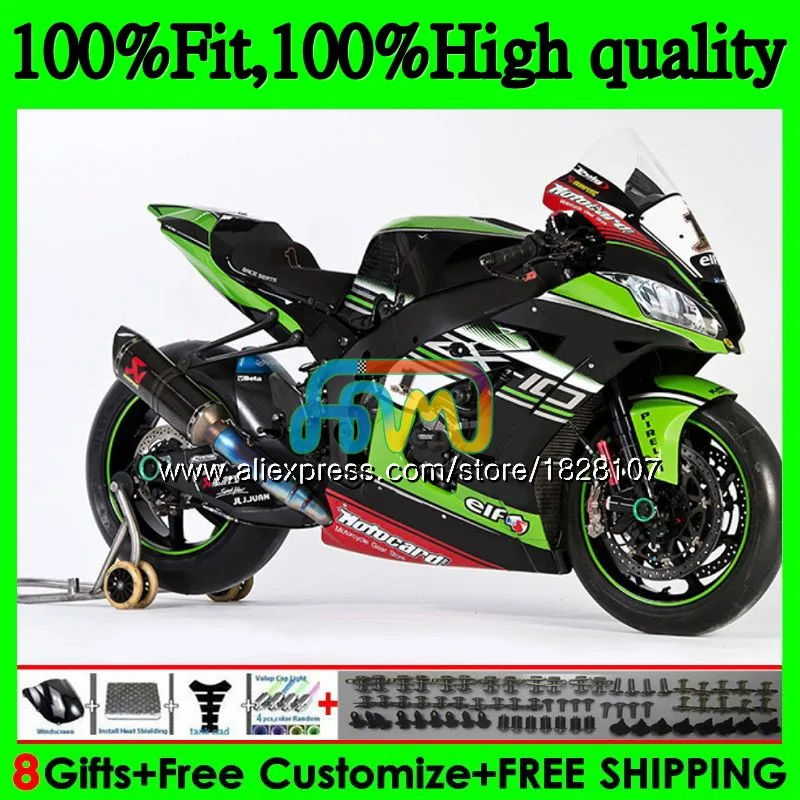 Инъекции для KAWASAKI ZX1000 ZX 10R 1000CC 18BS. 65 ZX-10R ZX10R, возрастом 11, 12, 13, 14, 15, 2011 красный зеленый blk 2012 2013 обтекатели - Цвет: No. 1