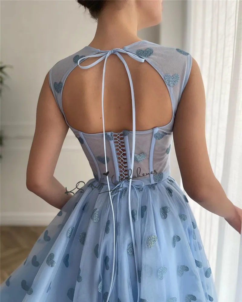 Light Blue Short 2 Pieces Prom Dresses 2021 Open Back Homecoming Dress Plus Size Formal Evening Party Gowns Tea Length red prom dress