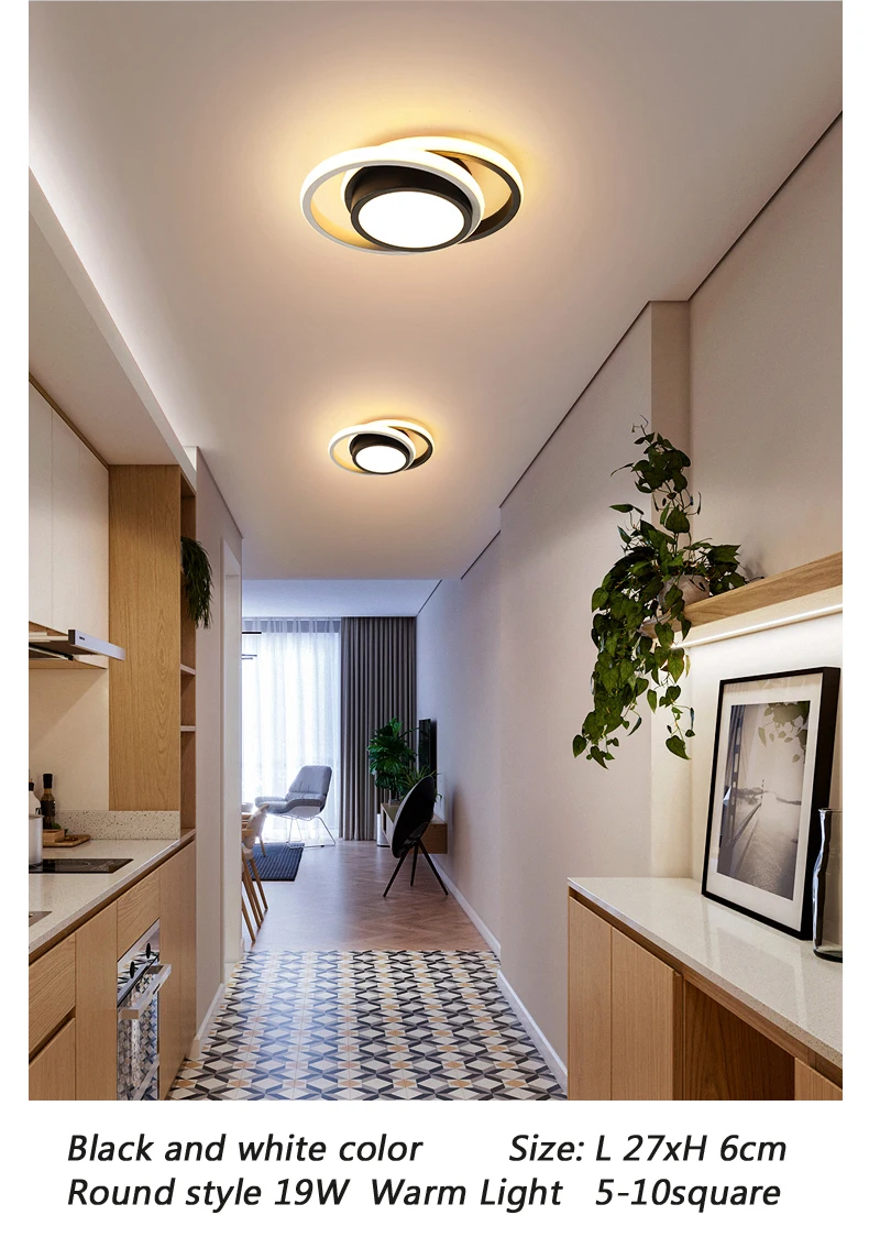 Modern LED ceiling lights for kitchen corridor night corridor balcony entrance Round / square modern LED ceiling lamp for home