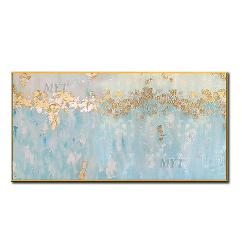 

MYT Golden picture modern abstract canvas painting home living room bedroom dining room wall art oil paintings canvas handmade