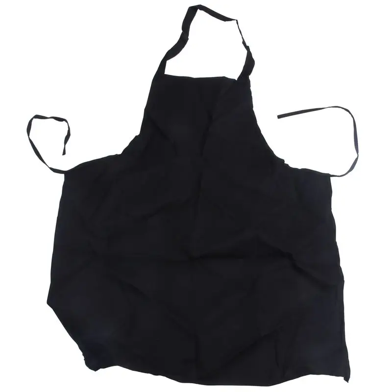 12 Pack Bib Apron Unisex Black Apron Bulk with 2 Roomy Pockets Machine