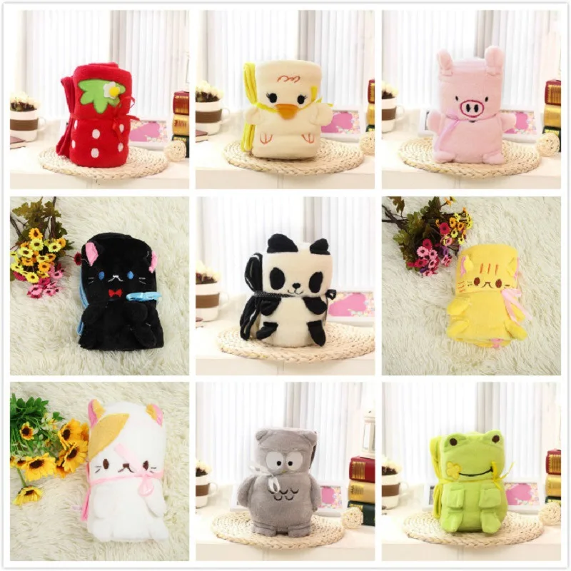 

Cartoon Animal Roll Carpet Children Coral Fleece Blanket Folding Airable Blanket Children Blanket Blanket