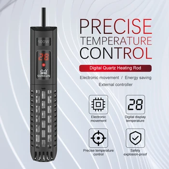 

Aquarium Submersible Heater Fish Tank LCD Display Digital Adjustable Water Heating Rod Constant Temperature Control 50w-500W