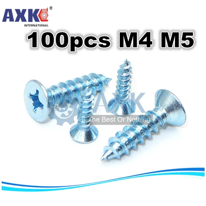 AXK 100 шт M4 M5 Синий Цинк с потайной головкой саморезы