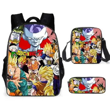 

Dragon Ball School Backpack for Kids Boys 3PCS School bags Travel Shoulder bag Portage Cartoon Mochila Escolar