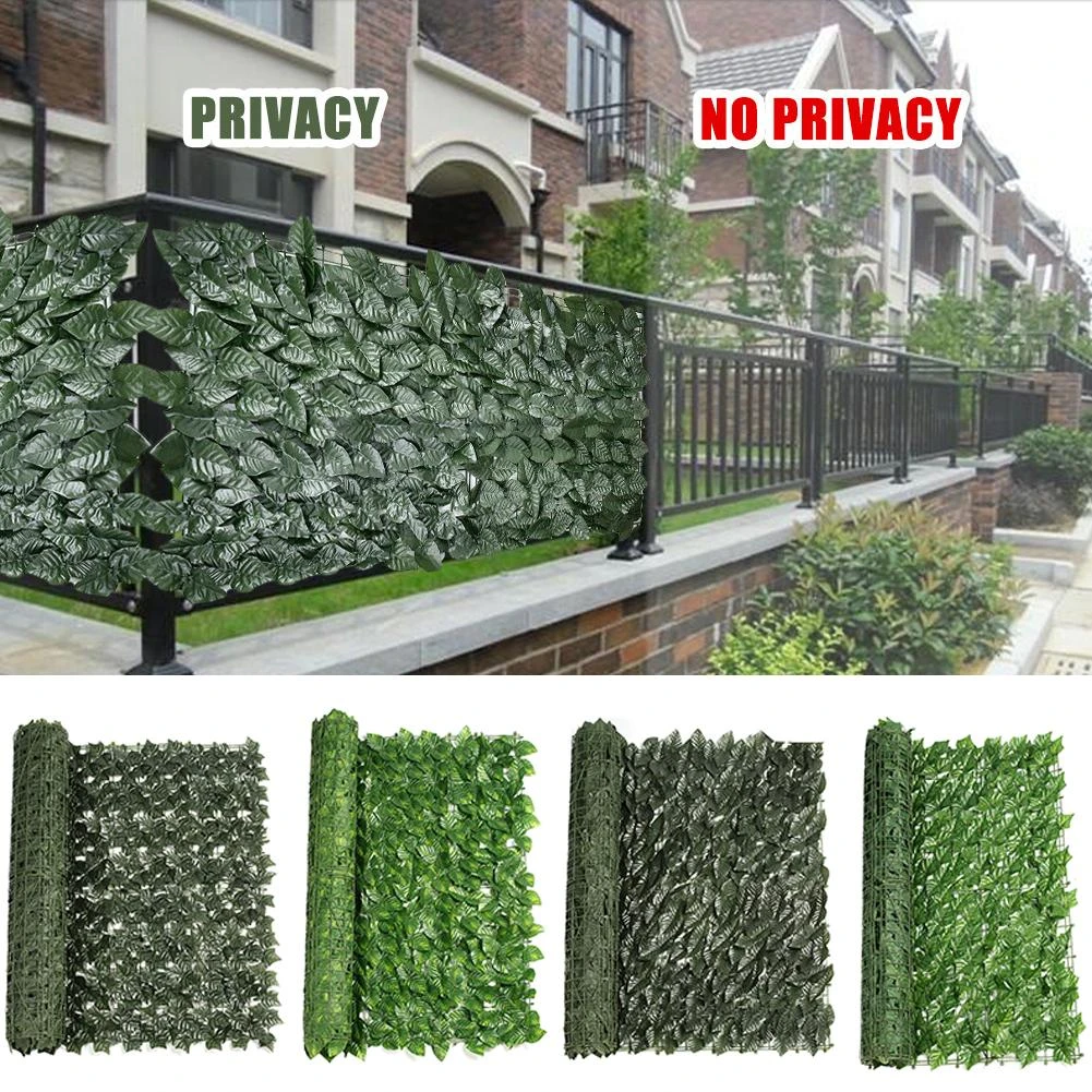 Artificial Faux Ivy Leaf Hedge Panels Privacy Fence Screening Garden