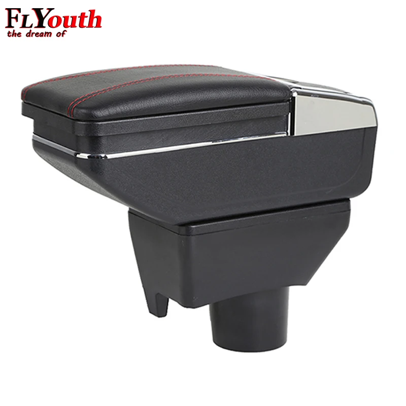 

For Toyota Yaris L Vios FS 2014-2018 Car Armrest Box Center Storage Box With Cup Holder Ashtray Arm Rest Rotatable Car-Styling