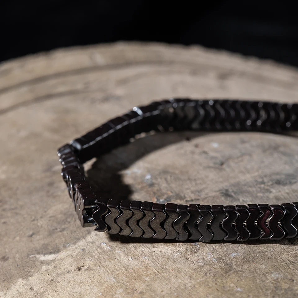 Punk Strand Bracelets Homme Natural Stones Beads Father Gifts for Men Silver Black Wristband Wrap Bracelet Bangles Men's Jewelry