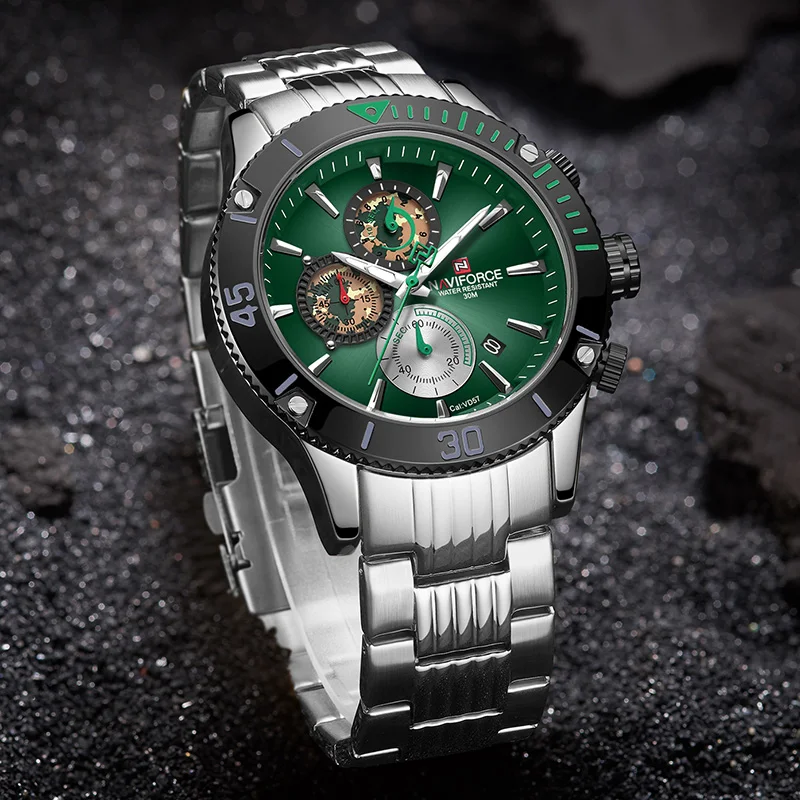 NAVIFORCE High Quality Man Watches Man Clock Top Brand Luxury Army Military Watch Men Waterproof Sport Mens Watches Green