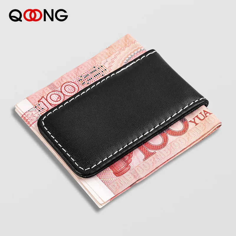 Lettering Strong Magnet Money Clip Wallet Slim Men Women Credit Card Cash Case Holder