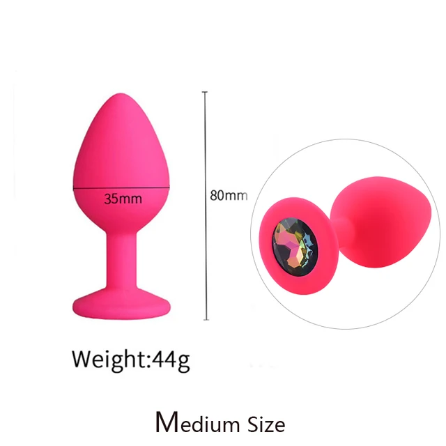 Size Rainbow pink diamond silicone anal plug