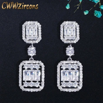 

CWWZircons Trendy Luxury Square Shape Drop Dangle Earrings for Women Cubic Zirconia Bridal Party Jewelry Bohemia Hot 2020 CZ711
