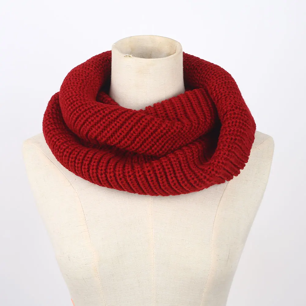 Useful Collar Gift Keep Warm 6 Color Knitted Ladies Neck Warmer Ski Circle Ring Scarf Knit Scarf Womens Scarves Fashion