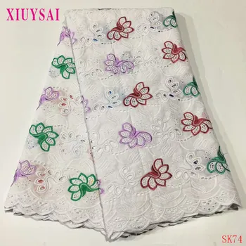 

Latest African Pure Cotton Lace Fabric High Quality Swiss Voile Lace in Switzerland 100%Cotton 2020 Nigerian French Lace SK74