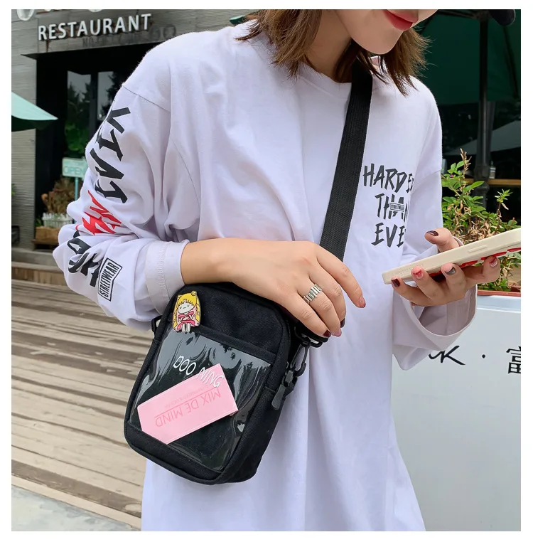 Canvas Bag Women's Shoulder New Style Korean-style Versatile Fashion Summer Hipster Candy Shoulder Bag Phone Package