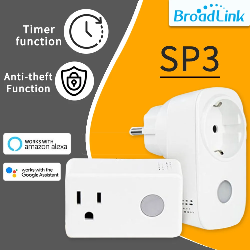 Broadlink умная домашняя WiFi розетка SP3 штепсельная вилка US EU адаптер для Alexa Google Home Android