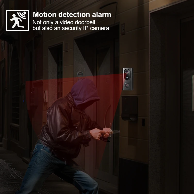 FUERS L16 Video DoorbeIl Intercome Smart Wireless WIFI Doorbell Visual Recording Home Monitor Night Vision Intercom Door Phone