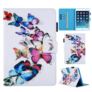 

Cute Butterfly Panda Tiger for IPad Air 2 Case Leather Magnetic Cover Wallet Tablet Stand Card Pen Holder A1566 A1567 Flower