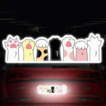 2 шт. мультфильм кошачьи когти Светоотражающие Стикеры ночного вождения Предупреждение лента для автомобиля Наклейка царапин украшения сделаны с 3M