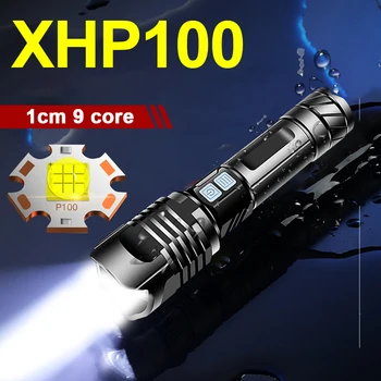 

XHP100 Powerful led Flashlight 18650 usb torch rechargeable zoom focus work lamp XHP 100 tactical flash light xhp90 camp lantern