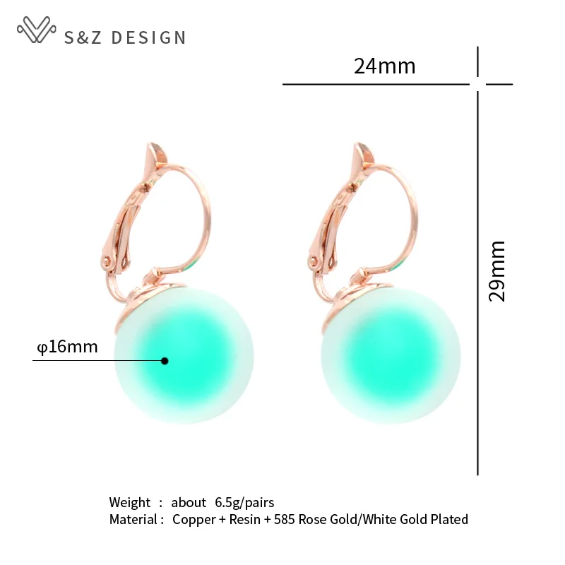S&Z DESIGN New Fashion Big Round Dangle Earrings For Women Jewelry Trendy Personality Simple 585 Rose Gold Color Eardrop