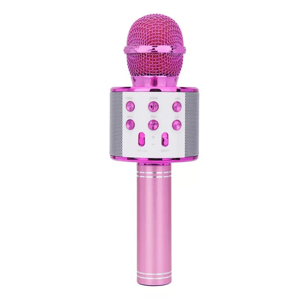 WS 858 bluetooth караоке микрофон беспроводной Профессиональный динамик consender ручной микрофон Радио Студия Запись микрофон - Цвет: Purple
