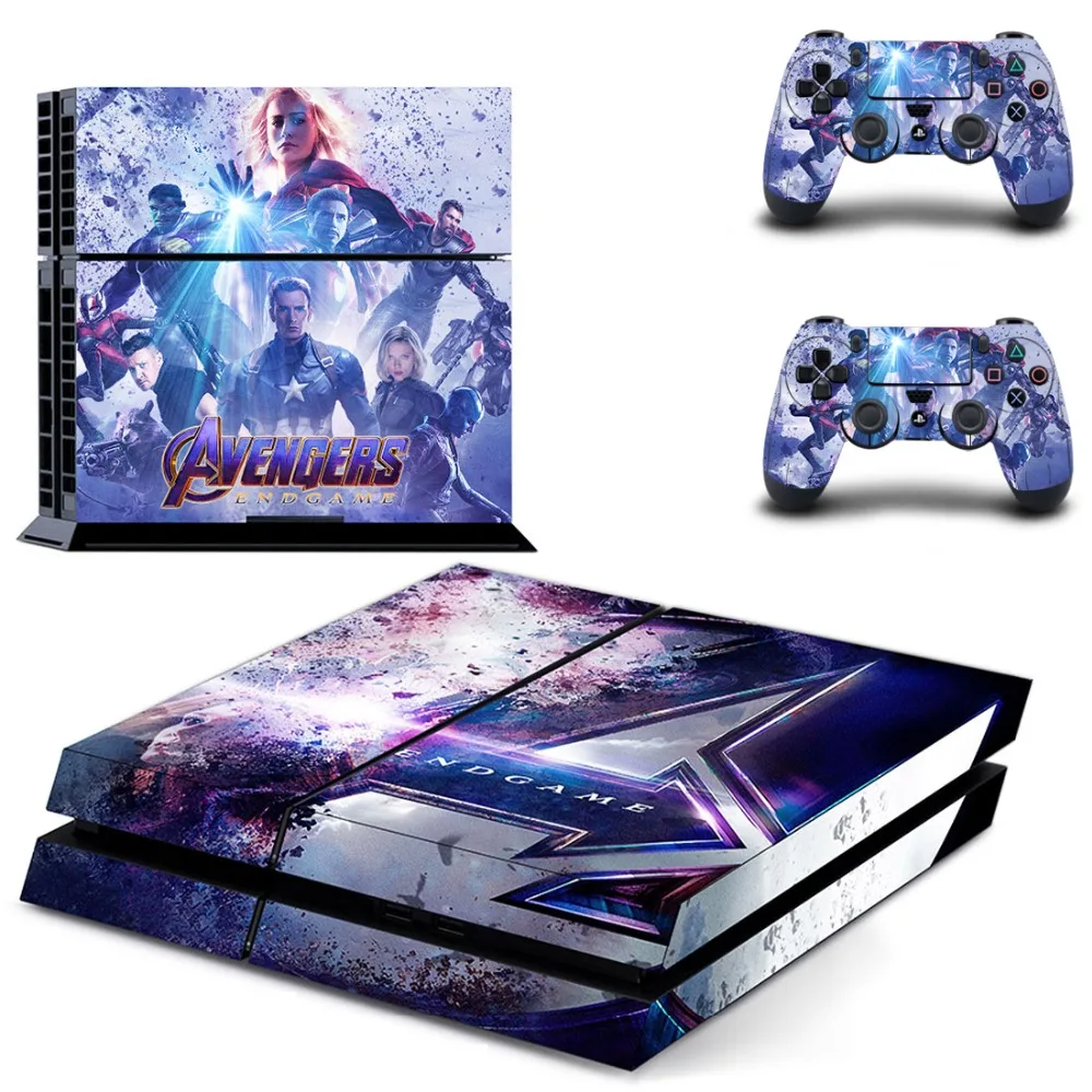 Мстители эндигра полное покрытие лицевые панели наклейка для PS4 Наклейка для playstation 4 консоль и контроллеры наклейка для PS4 виниловая наклейка