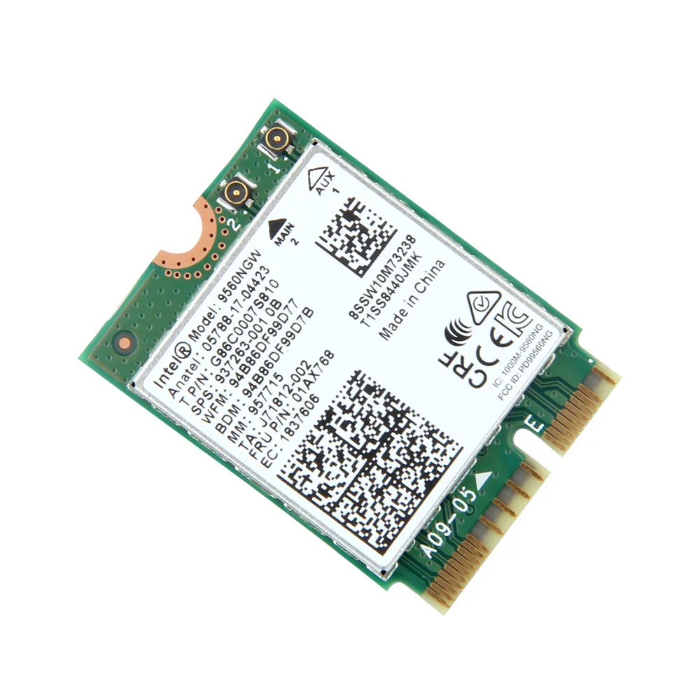 100 шт двухдиапазонный беспроводной 9560 переменного тока для Intel 9560NGW 802.11ac M.2: CNVi NGFF ключ E 2,4G/5 ГГц 2x2 WiFi карта Bluetooth 5,0 Wi-Fi