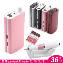 Портативный Перезаряжаемый сверлильный станок для ногтей, 18 Вт, 30000 об/мин, маникюрный станок, электрическая пилочка для ногтей, инструменты для дизайна ногтей, набор для сверл для ногтей