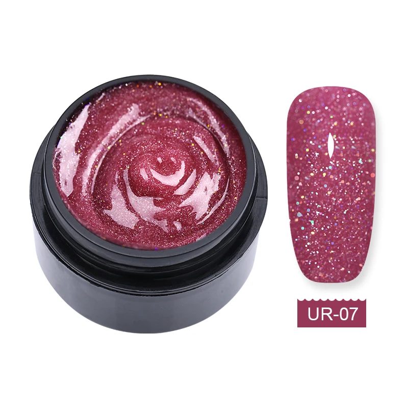 Glitter 7 Ur Sugar 15 мл поливинилхлоридный УФ-гель с розовым блеском, блестящий лазер для быстрого наращивания ногтей, строительный Гель-лак для ногтей - Цвет: Glitter 7
