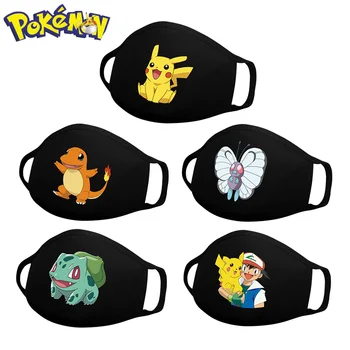 

Pikachu Mask Cartoon Anime Masks Children and Adult Reusable Washable Pokemon Kids Mouth Mask Washable Pikachu Cotton Face Mask