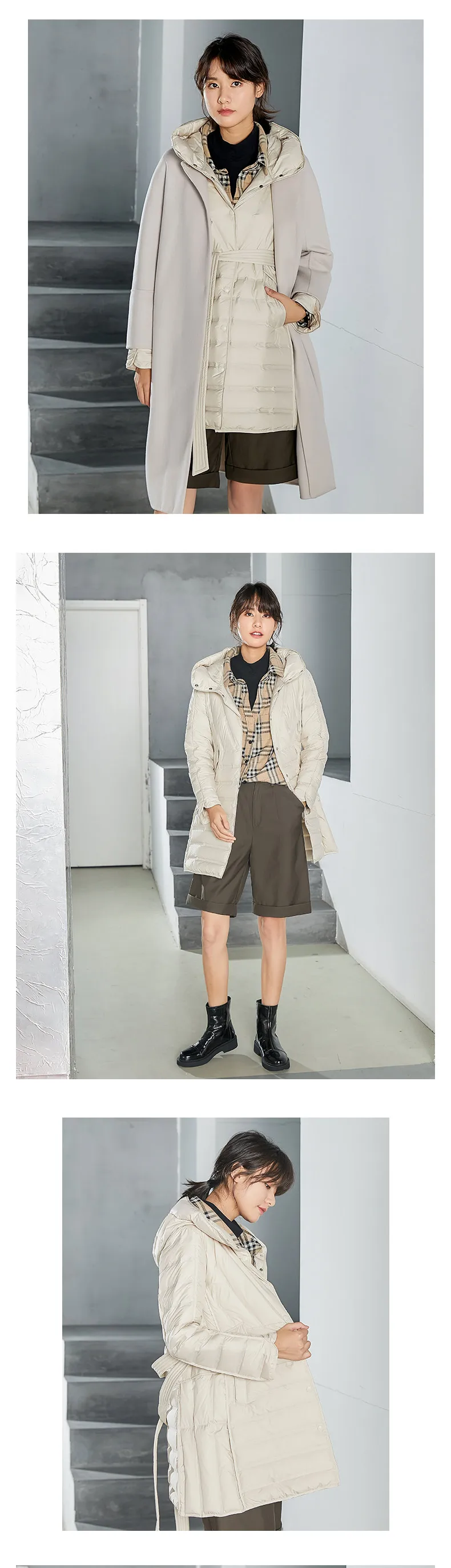 Fashion Thin Down Coat Women Long Jacket New Winter Slim Warm Coat Female Overcoat Solid color Lace-up Parkas Women WM120