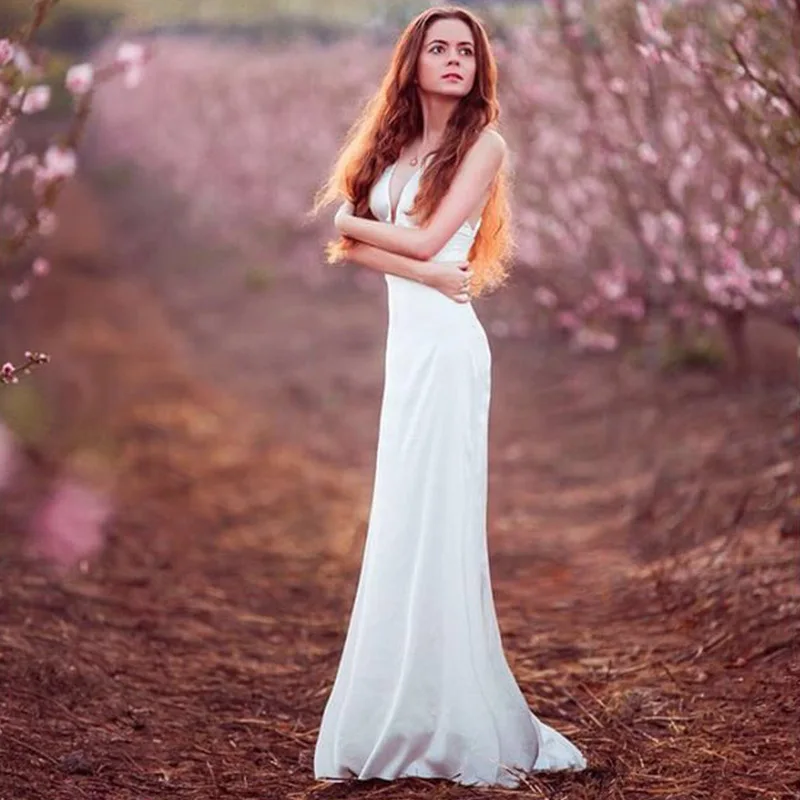 

2019 European And American-Style Spring-Summer New Style Elegant White Bandage Cloth off-Shoulder Evening Gown Dress