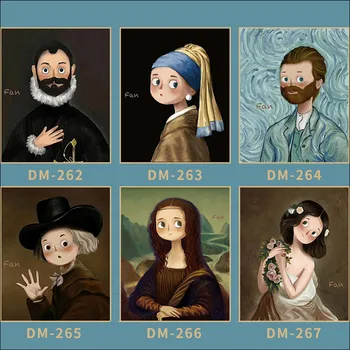 

Digital painting DIY 40X50cm gift for adult Manual DIY decompression Famous painting Q small version filled canvas painting