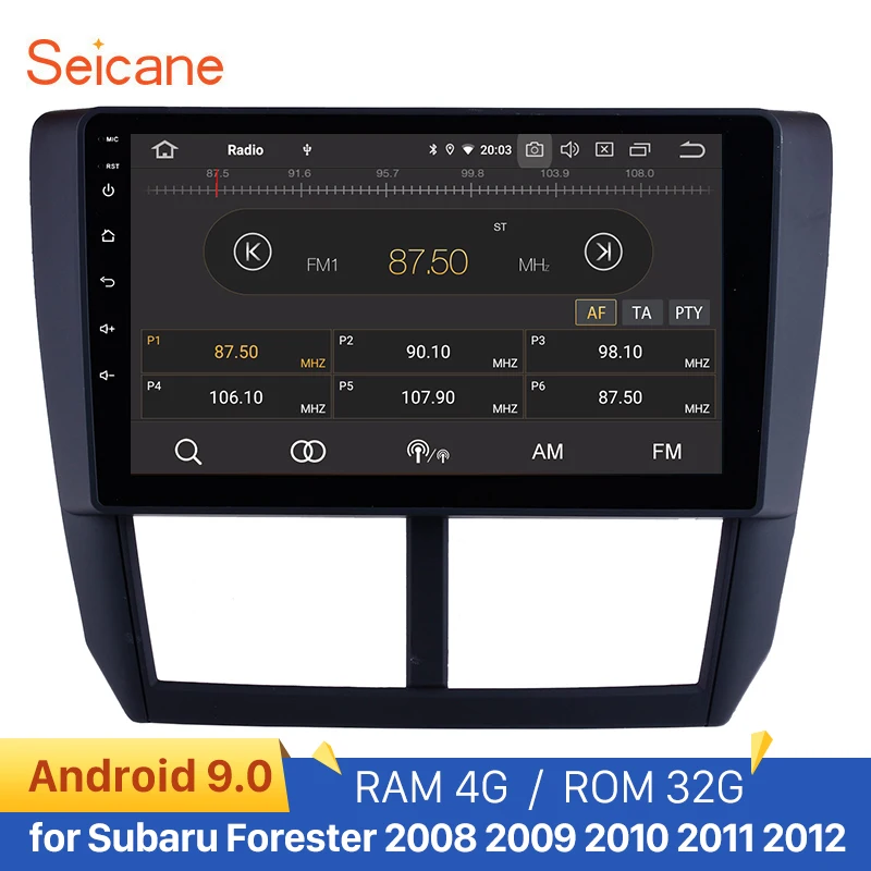 Seicane 4 Гб ОЗУ 32 Гб ПЗУ автомобильный мультимедийный плеер gps Android 9,0 для Subaru Forester 2008 2009 2010-2012 поддержка RDS CarPlay