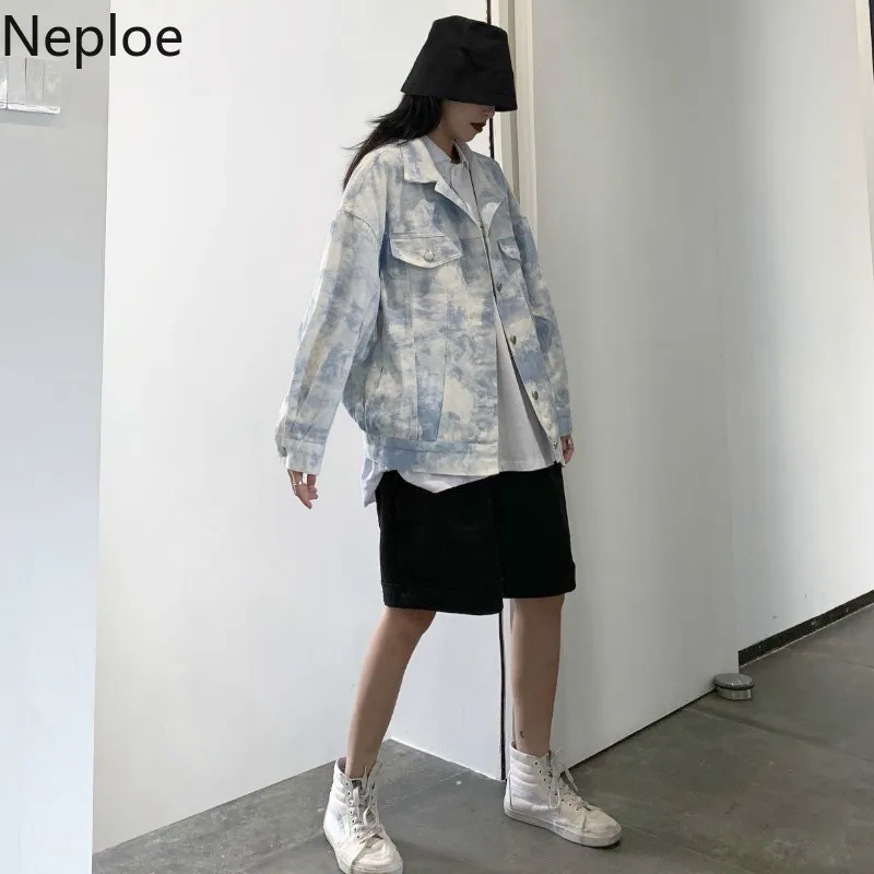 Neploe/Повседневная джинсовая куртка в Корейском стиле в стиле Харадзюку; яркое женское свободное платье на пуговицах; Chaquetas Mujer; 46031