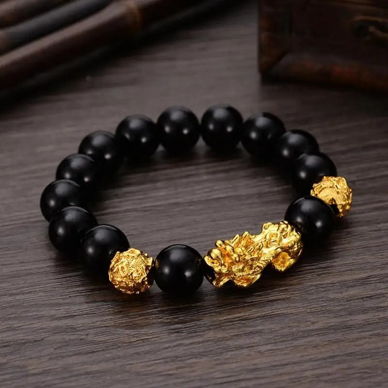 6 слов китайский браслет Lucky Enegry God Beast Pixiu ювелирный подарок золотой цвет смелые