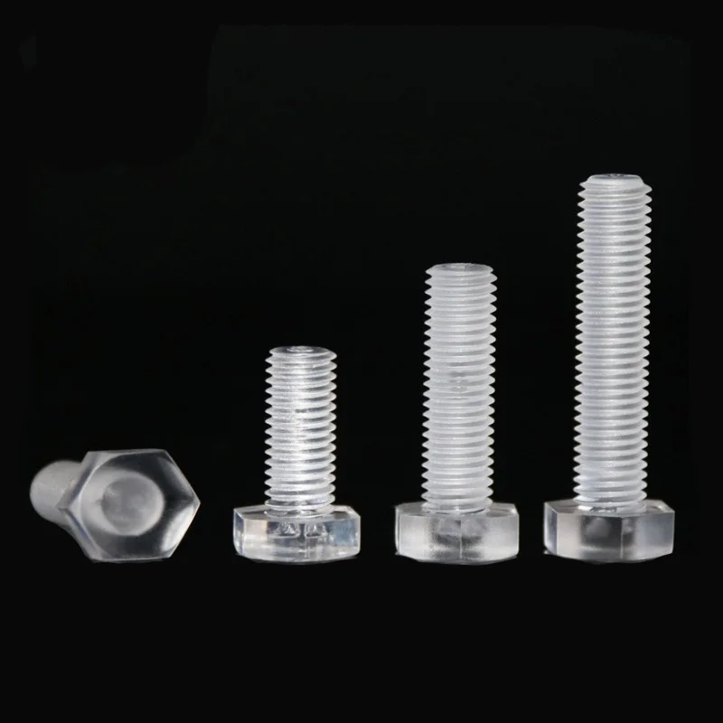 5pcs M8 hexagon head plastic screws outer hex PC acrylic screw transparent bolts insulation bolt 10mm-70mm length | Обустройство дома