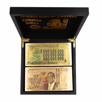 

One Hundred Decillion Dollars 24K Gold Zimbabwe Banknote Ticket for Collection and Souvenir Gift 100pcs/lot