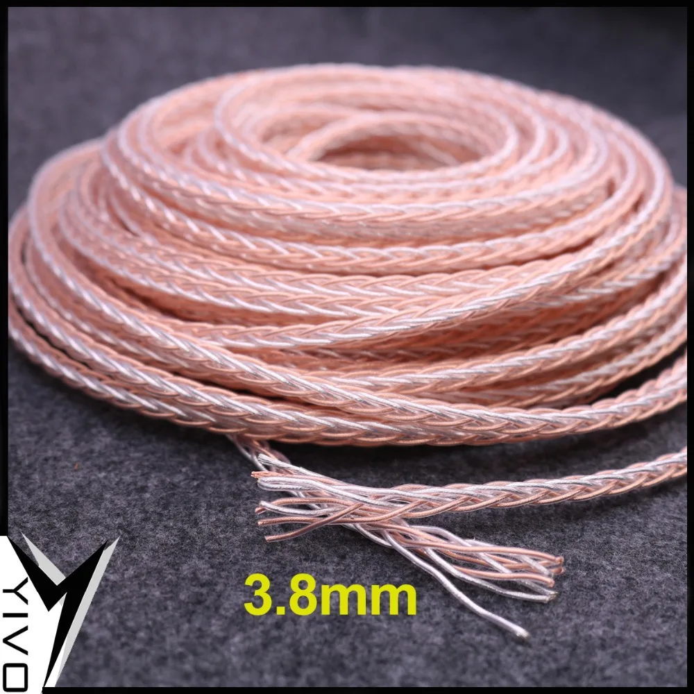 XSSH Audio DIY OCC 7n Copper Silver Mixed OFC copper conductor headphone Earphone 3 5 to 3 5 Car Aux 3 5mm Audio cable Cord