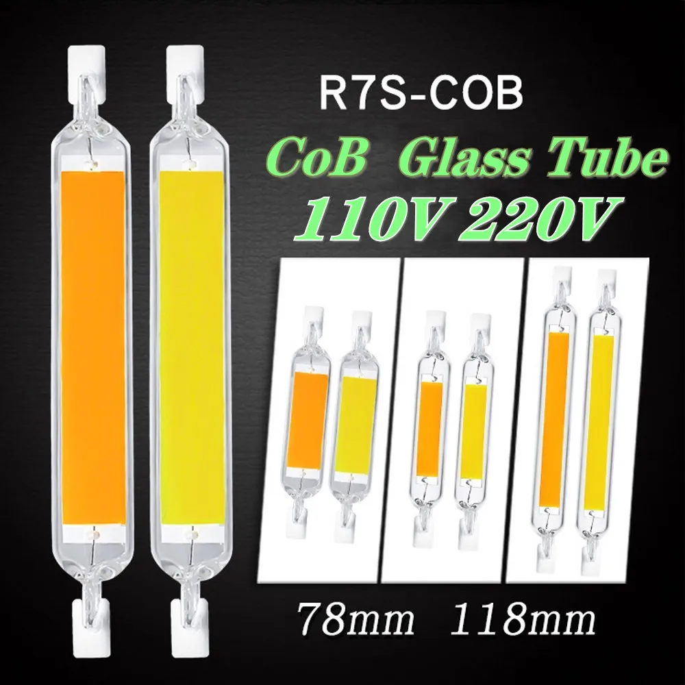 Светодиодный R7S COB Стекло трубка 78 мм 118 20 Вт 30 40 светильник Bulb15W AC 220 В 230 для дома ing
