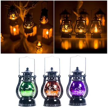 

3pcs Halloween Lantern Portable Bat Pattern Delicate Decorative Lamp Party Supplies Hanging Light Night Light for Bar Courtyard